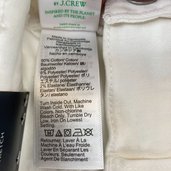 J.Crew Jeans Women's 31 High Rise Flare Crop White Denim‎ Signature Stretch NWT - Picture 7 of 14